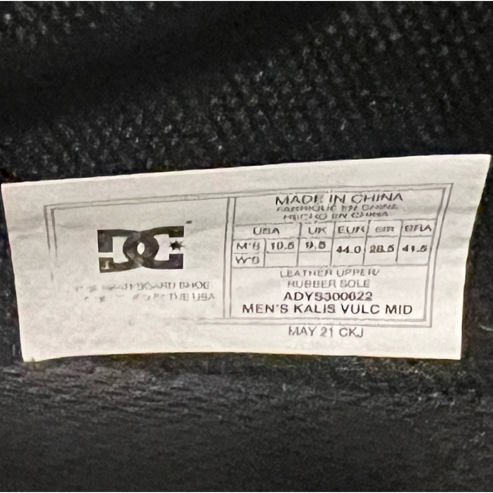 DC Men’s Mid Kalis Vulc all black M10.5 - Picture 3 of 5